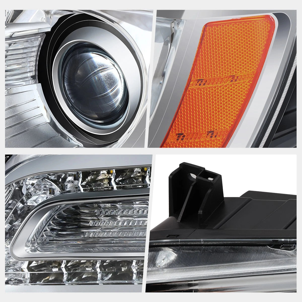 Left Side LED DRL Projector Headlight for Chrysler 300 (2011–2014) Chrome