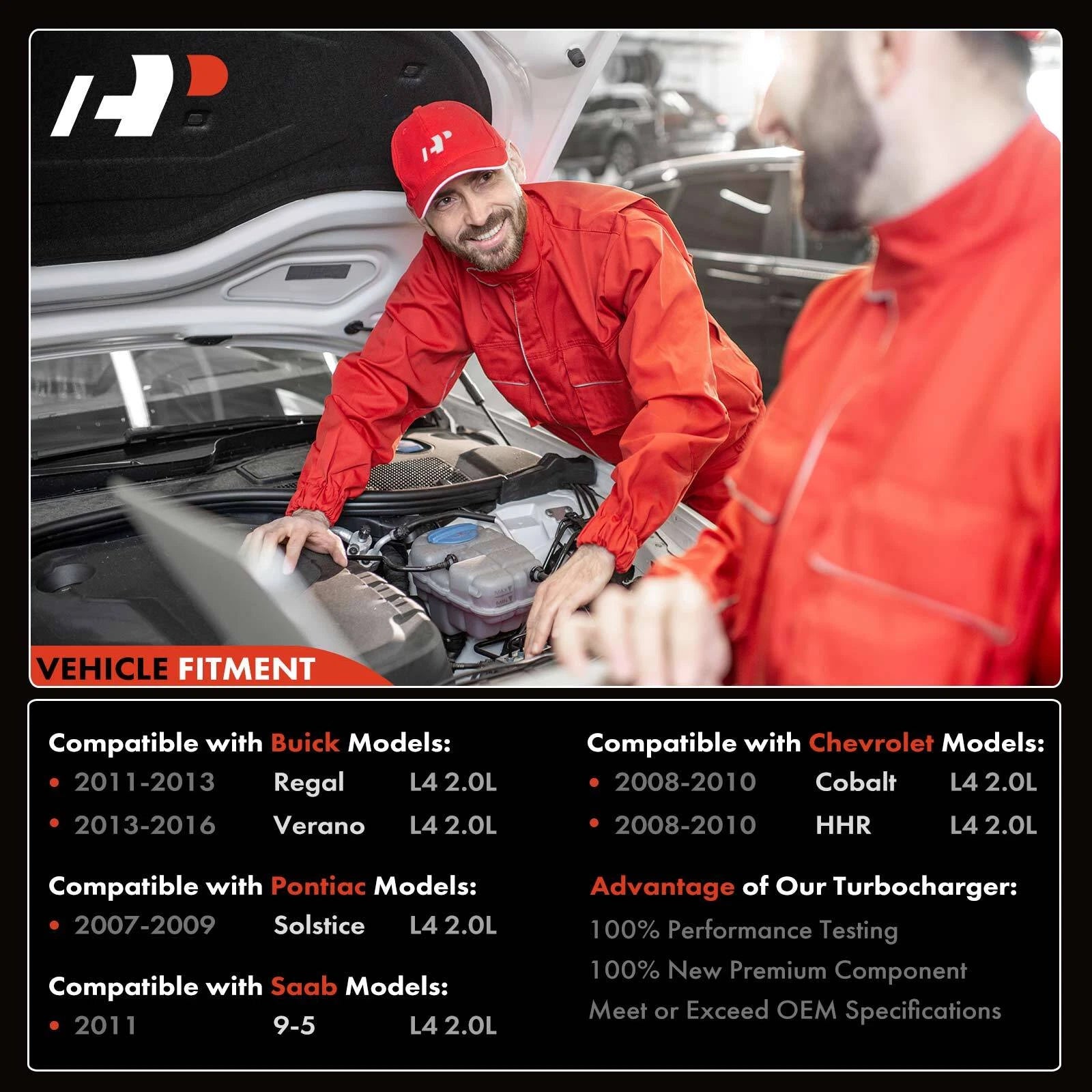Turbocharger for Chevrolet Cobalt, HHR, Buick Regal, Pontiac, Saab (2005–2010)
