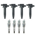 4X Ignition Coils + 4X Spark Plugs for Toyota Prius C (2012–2019) 90919-02240