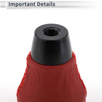 6 Speed Shift Knob for Honda Civic (2001–2023) Faux Leather Red Black