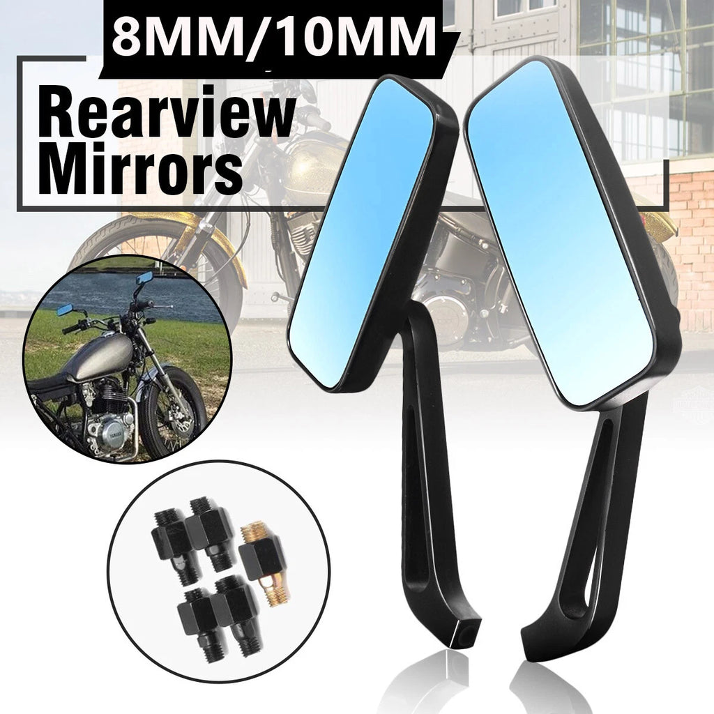 2X 8mm 10mm Rear View Side Mirrors for Honda Yamaha Kawasaki (Sports)