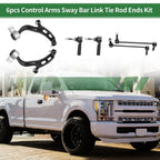 6pcs Front Suspension Kit Control Arm Tie Rod End Sway Bar Link for Ford Flex (2009–2019)