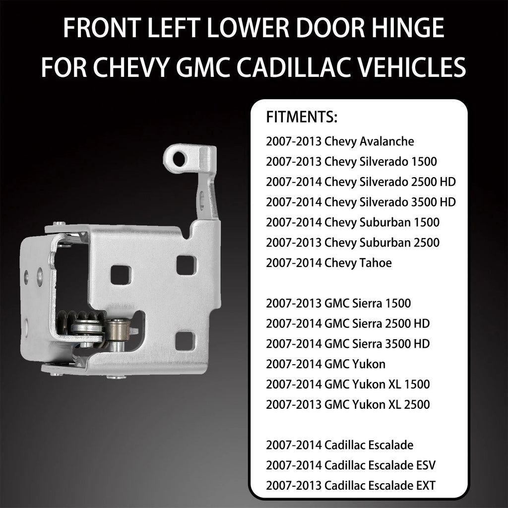 Front Left Lower Door Hinge for Chevy Silverado GMC Sierra (2007-2014)