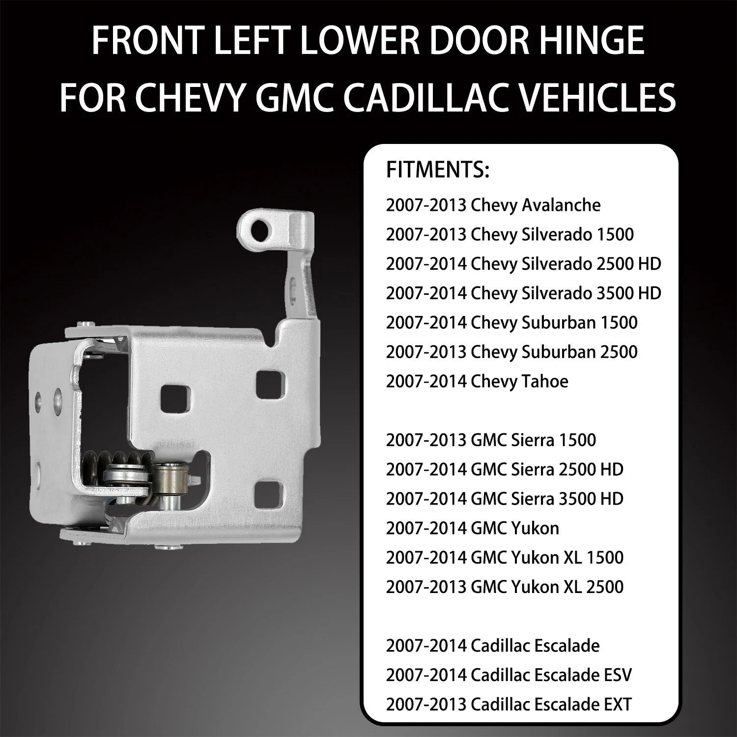 Front Left Lower Door Hinge for Chevy Silverado GMC Sierra (2007-2014)