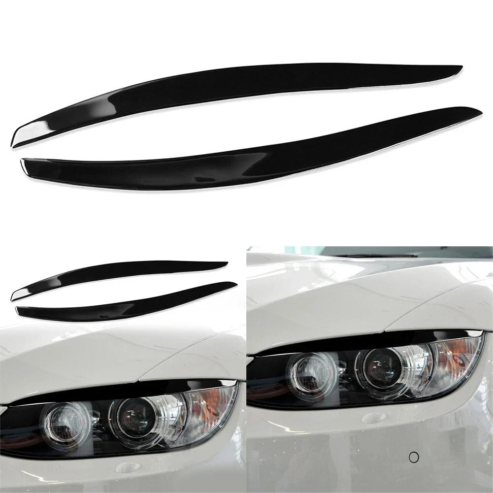 Gloss Black Headlight Eyelids Eyebrow Trim for 3-Series E92 E93 (2006–2012)