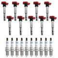 Set of 10 Ignition Coils & Spark Plugs for Audi R8 42 5.2 V10 (2008–2015)