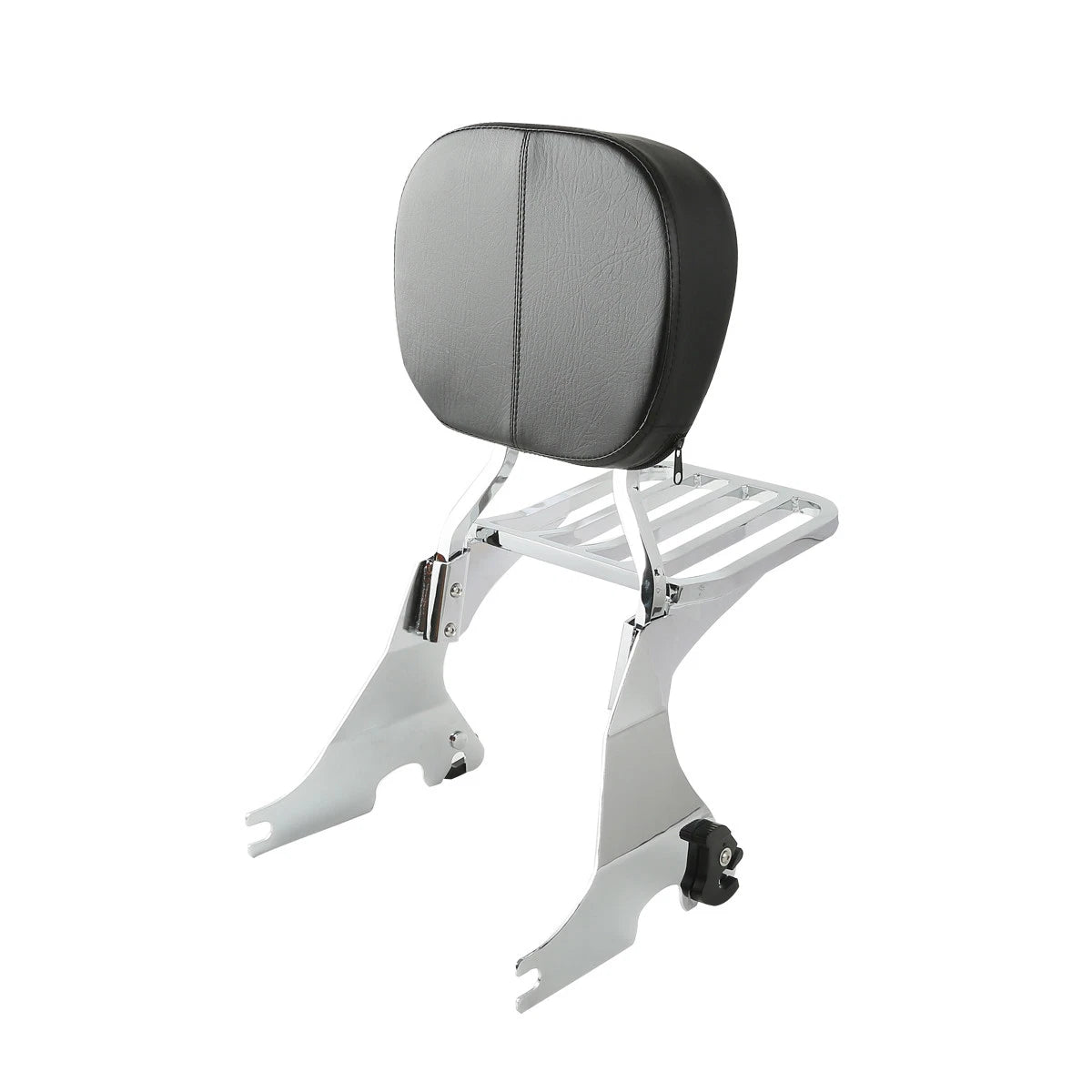 Chrome/Black Backrest Sissy Bar Luggage Rack for Harley Sportster 883 (2004–2022)