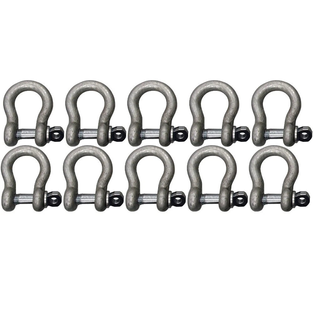 Set of 10 Clevis Anchor Bow Shackles 3/4" for Rigging and Sling Cable