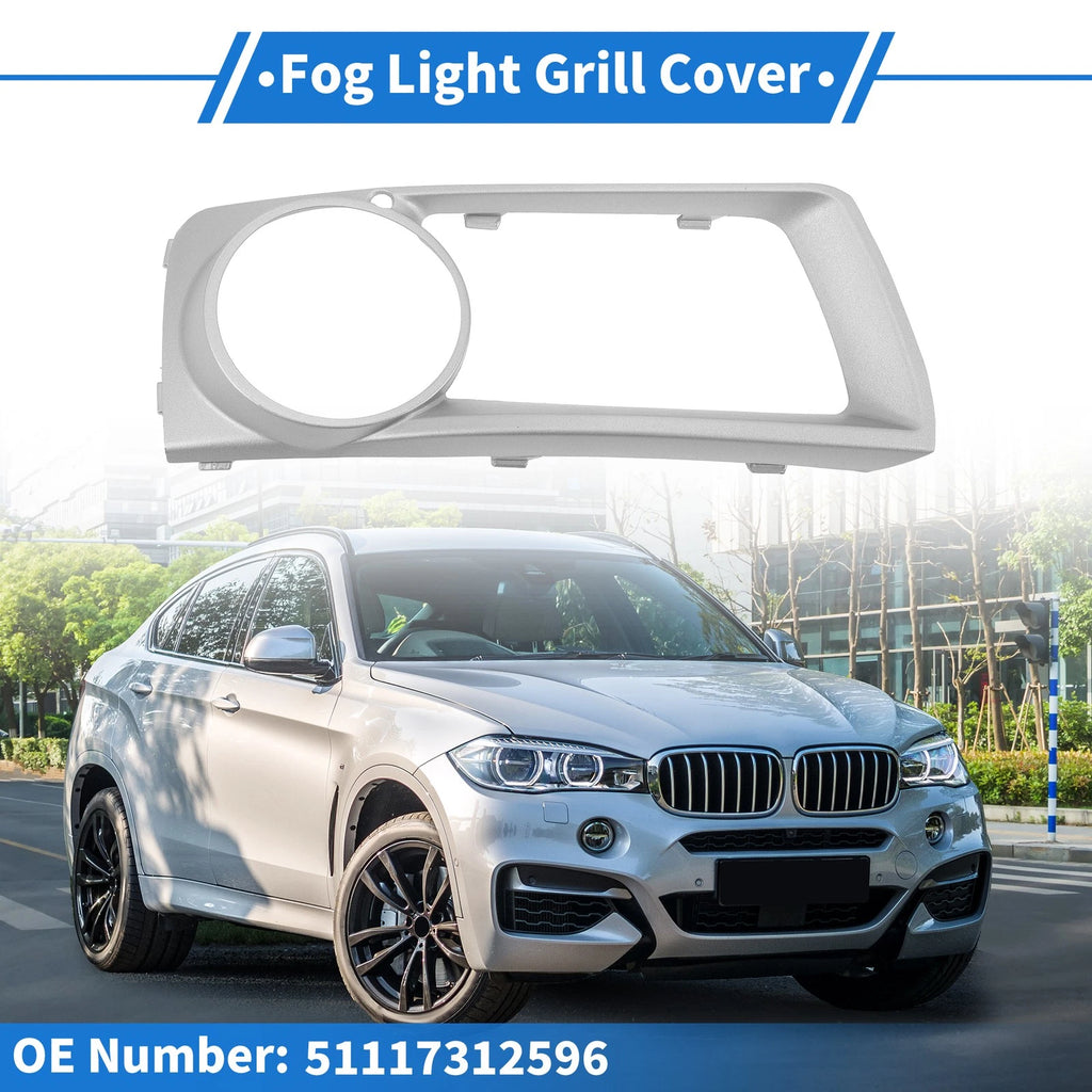 1 Pc Fog Light Grill for BMW X6 (2012–2014) No. 51117312596 Silver Tone