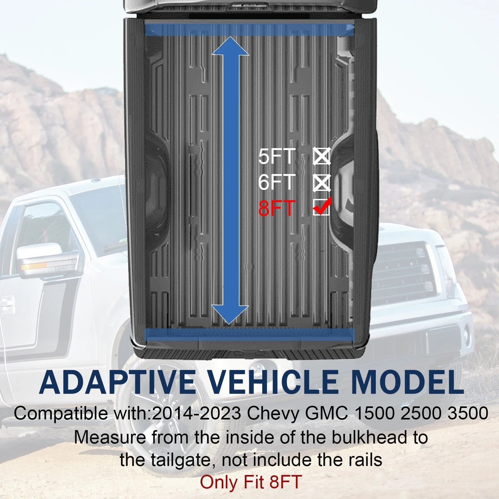 Soft Roll Up Tonneau Cover for Chevy GMC 1500 2500 3500 (2014–2019)
