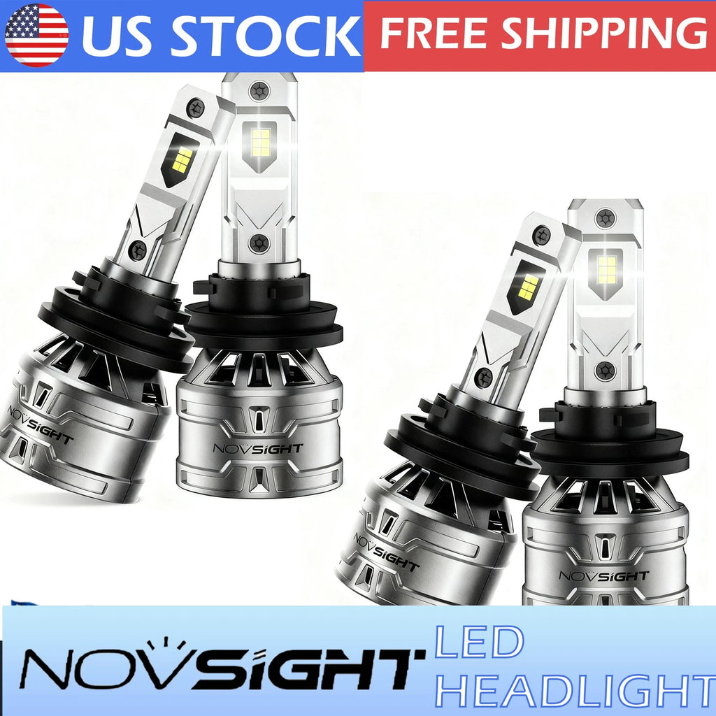 4X H11 LED Headlight Combo for High Low Beam Bulbs (H11, H11)