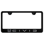 Reverse C Name on Black License Plate Frame -Officially Licensed for Honda Civic