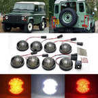 8Pc Smoked LED Light Upgrade Kit for Land Rover 90/110 (1983–2016)