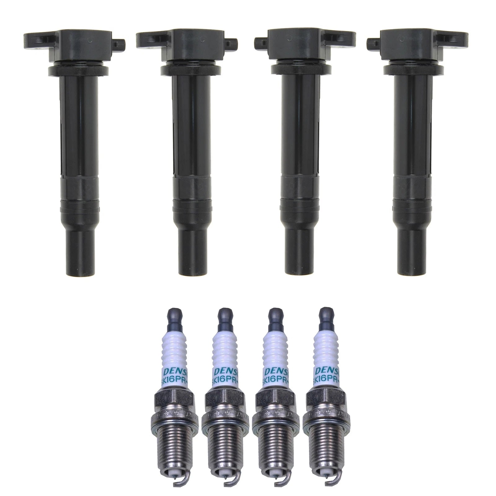 Set of 4 Ignition Coils & Spark Plugs for Hyundai Kia L4