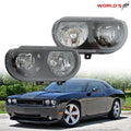Headlight Set for Dodge Challenger (2008–2014) Halogen Black Housing