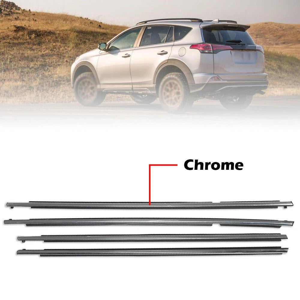 Set of 4 Window Moulding Trim Seals for Toyota RAV4 (2013–2018)
