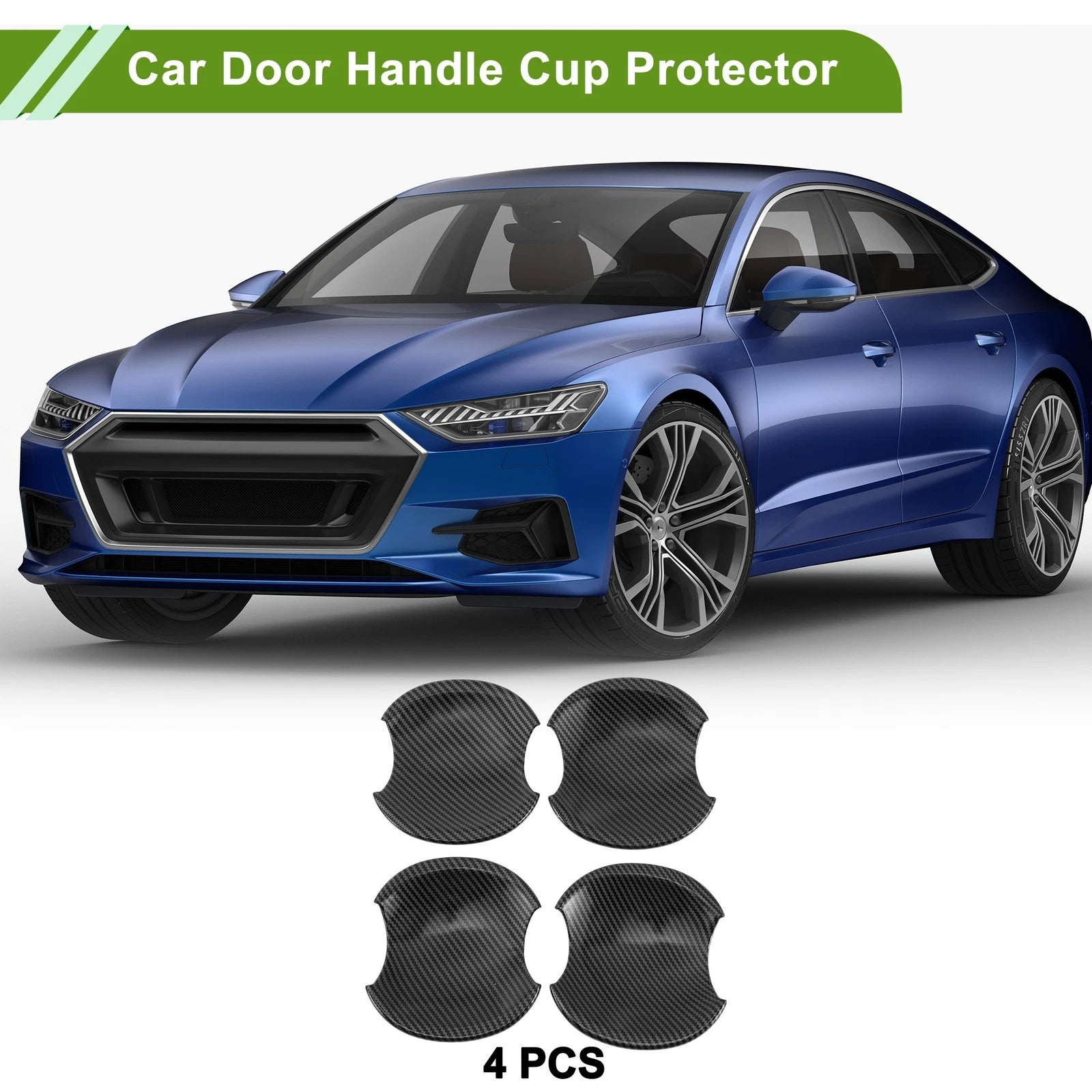 Set of 4 Carbon Fiber Door Handle Cup Protectors for Honda Civic (2006–2011)