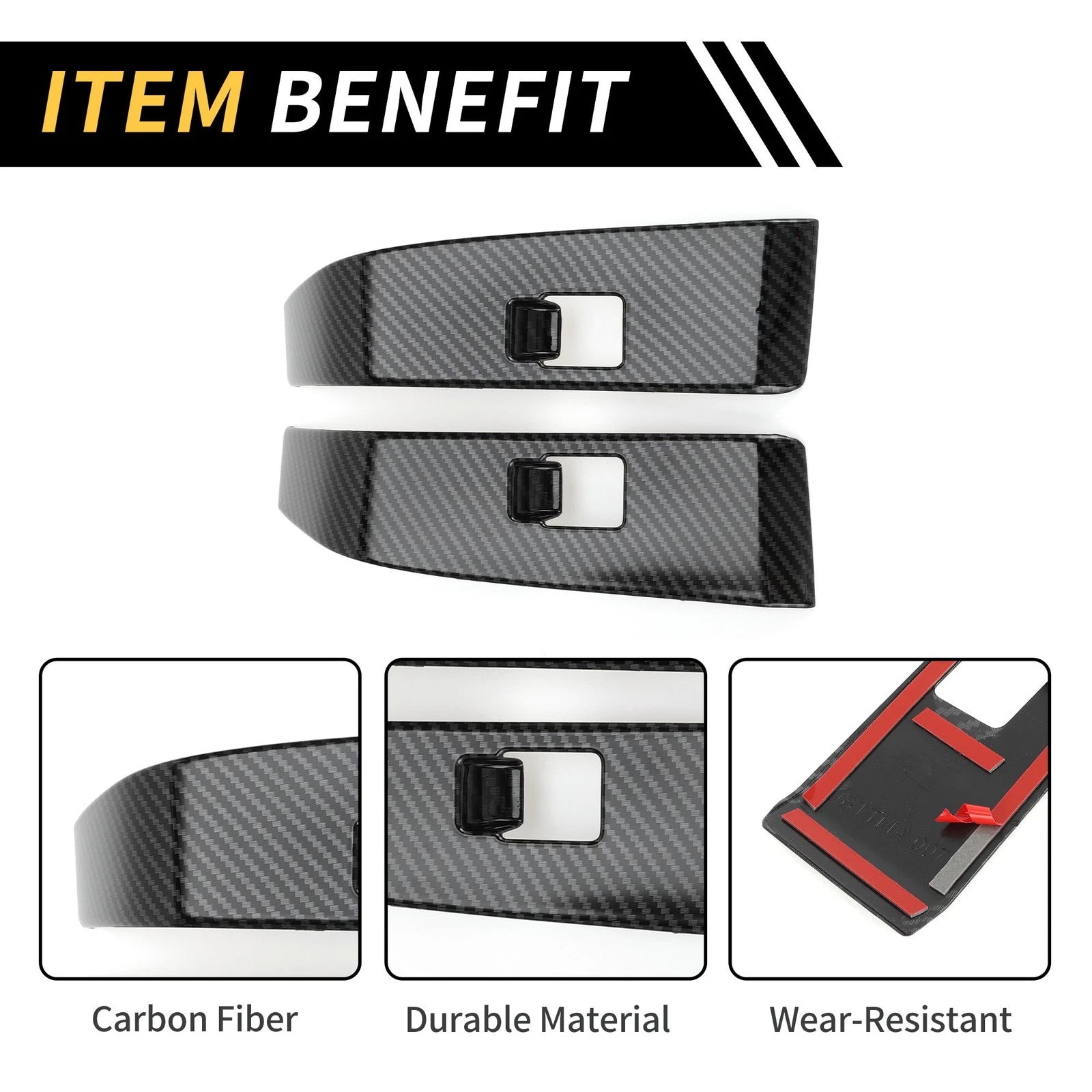 Set of 1 Carbon Fiber Rear Door Window Switch Panel for Toyota Tacoma (2016–2023)