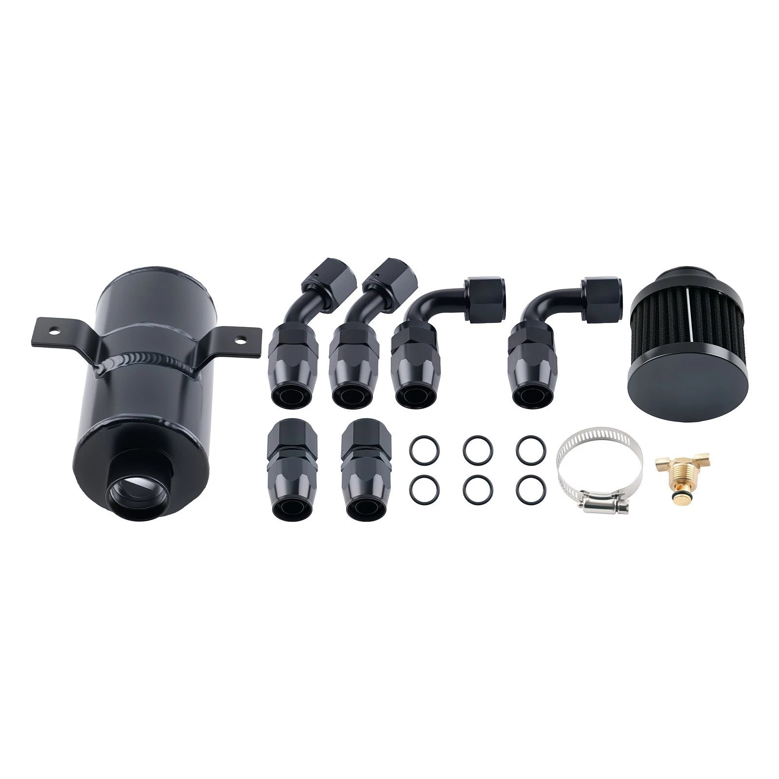 Baffled 0.75L Motor Oil Catch Can AN10 with 3M Hose Fittings Kit