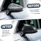 1 Pair Rearview Mirror Cover Cap Black Carbon Fiber for Audi A4 A5 (2008–2020)