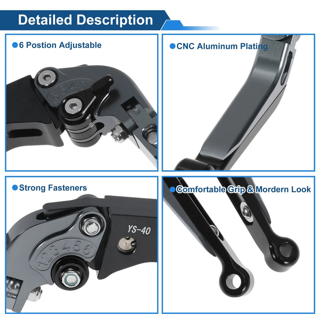 Adjustable Brake Clutch Lever for Honda CBR600RR (2003–2016) - Titanium Black