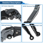 Adjustable Brake Clutch Lever for Honda CBR600RR (2003–2016) - Titanium Black