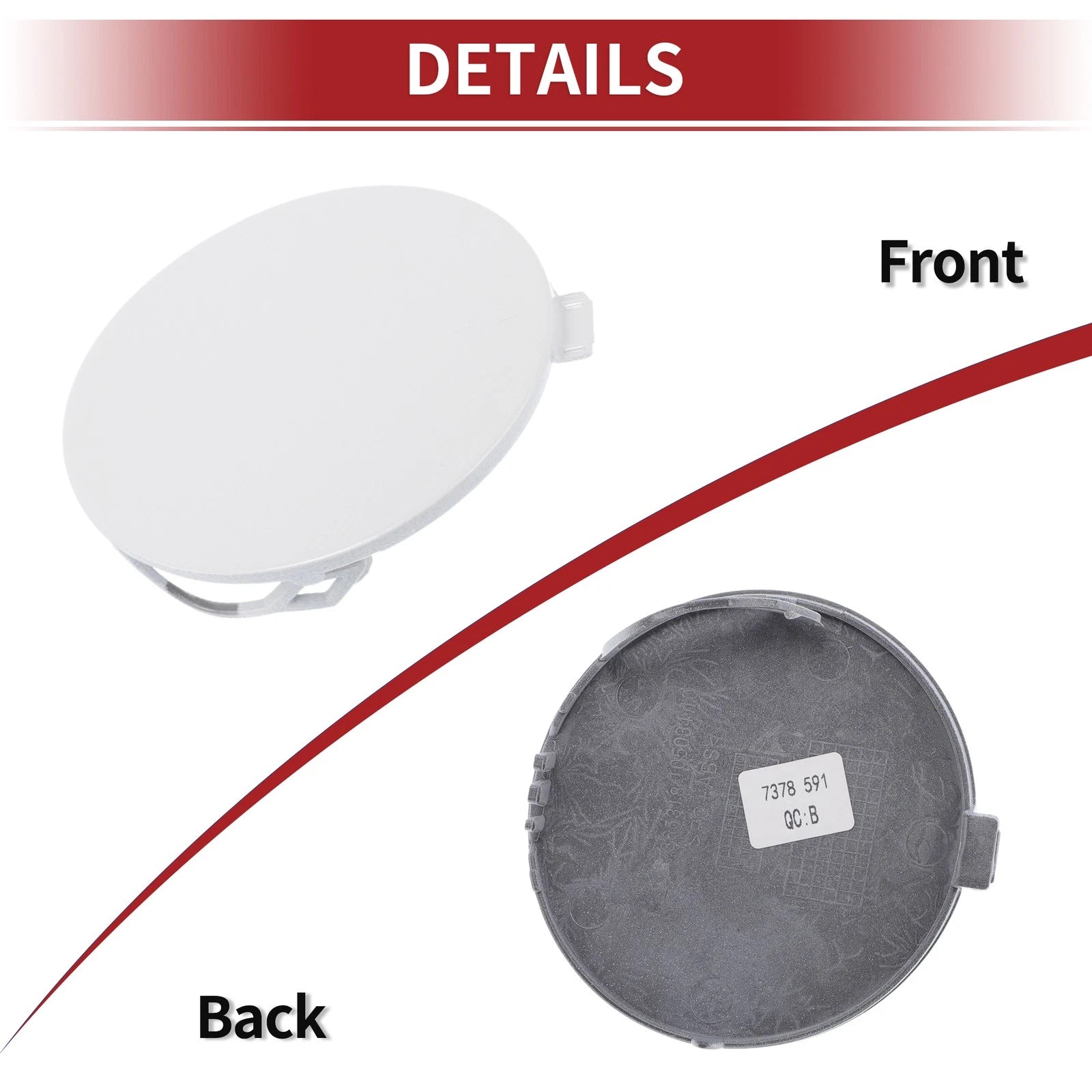 Front Tow Hook Cover for BMW X5 F15 (2014–2018) No. 51117378591 White