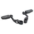 1 1/4" Long Angled Matte Black Highway Engine Guard Footpegs for Motorcycle