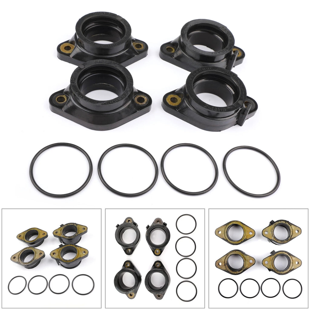 Set of 4 Carburetor Intake Manifold Boots for Suzuki GSF1250 Bandit (2007–2012)