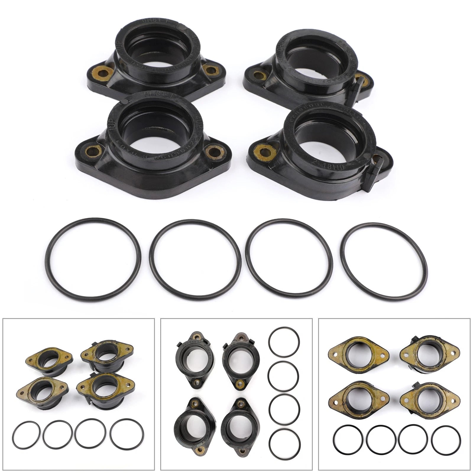 Set of 4 Carburetor Intake Manifold Boots for Suzuki GSF1250 Bandit (2007–2012)
