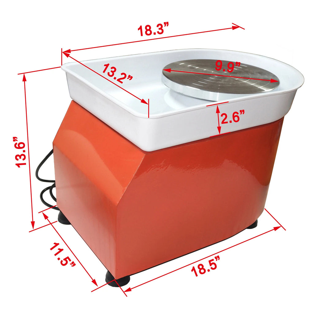 Electric Pottery Wheel 25cm 250W for DIY Clay Forming