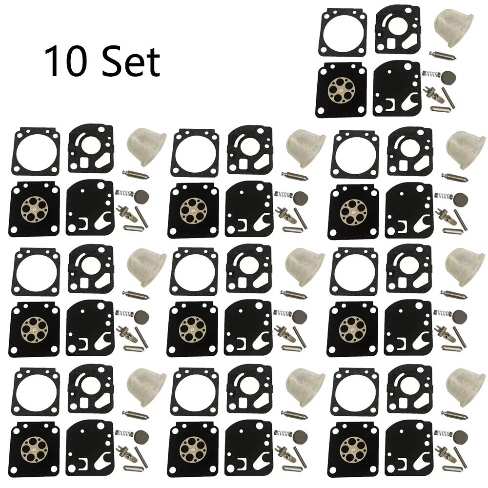 Set of 10 Carburetor Repair Kits for Zama C1U-W18 C1U-W18A C1U-W24 RB-115