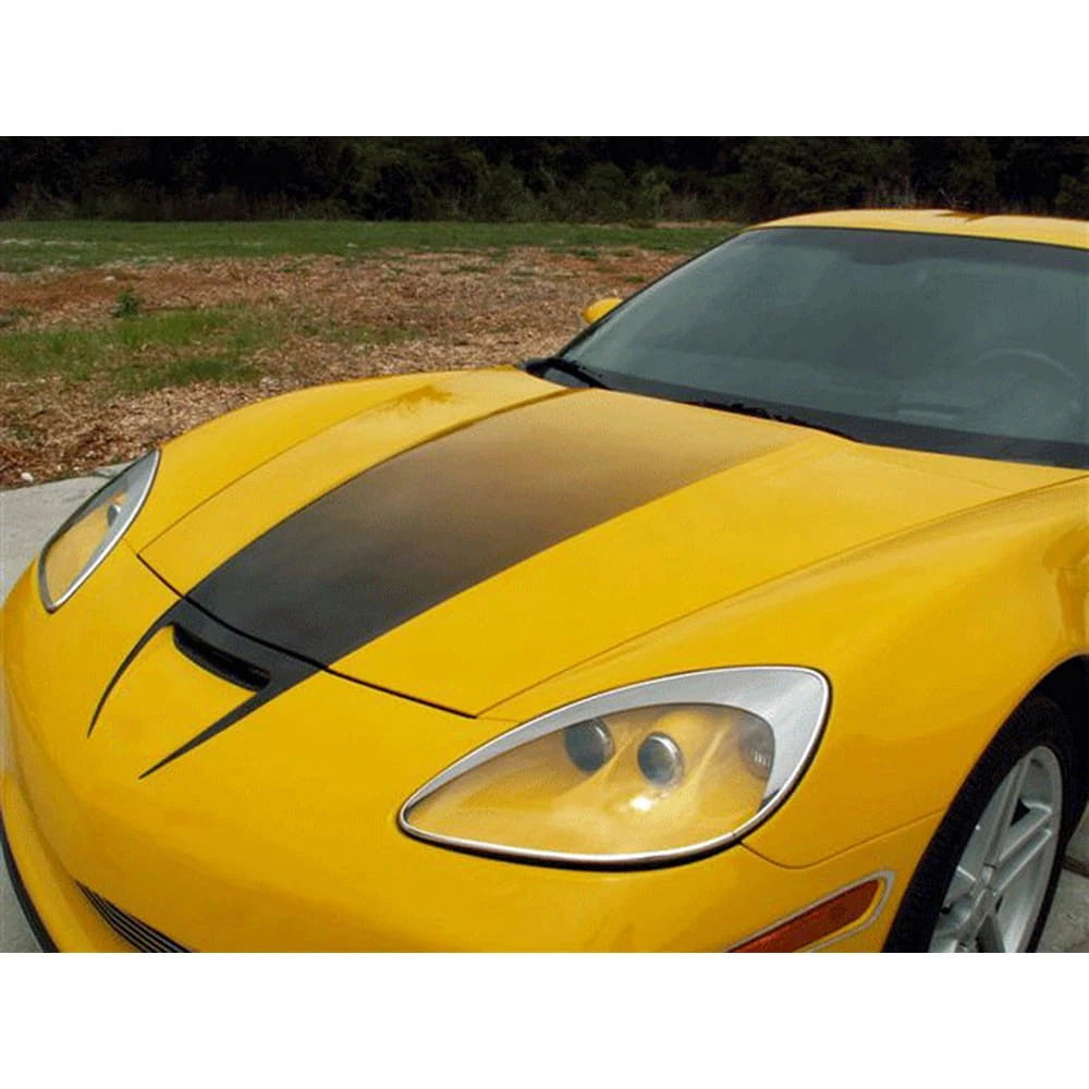 Black Vinyl Fade Hood Graphic for 2007-2013 Chevy Corvette Z06
