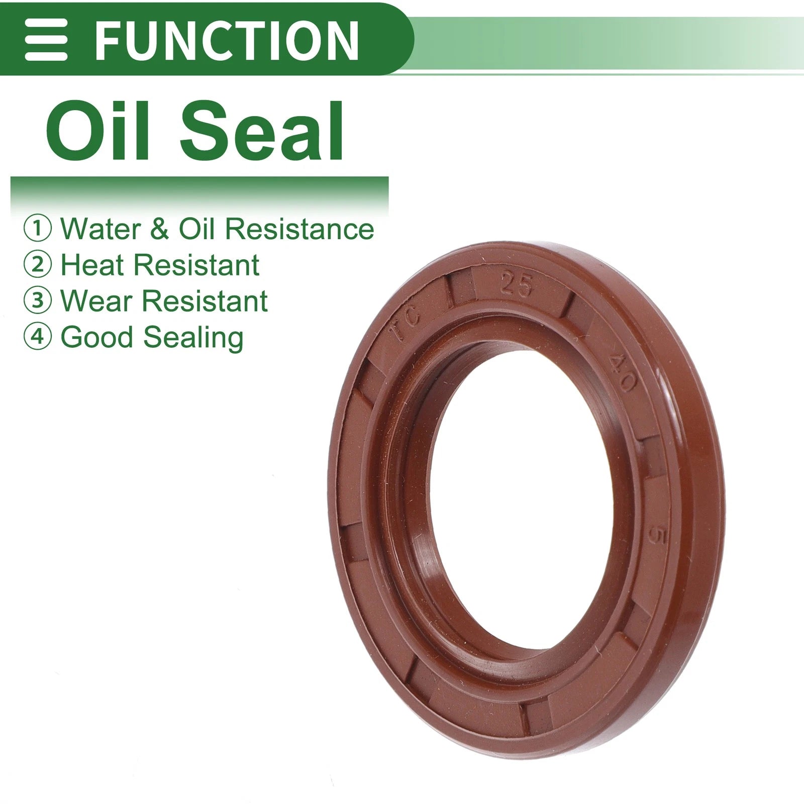 Set of 5 Oil Seal Rotary Shaft Seal FKM Rubber 25x40x5mm