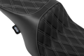 Predator 2-Up Seat for Harley Davidson (2014–2023) - Vinyl - Double Diamond - Silver