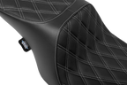 Predator 2-Up Seat for Harley Davidson (2014–2023) - Vinyl - Double Diamond - Silver