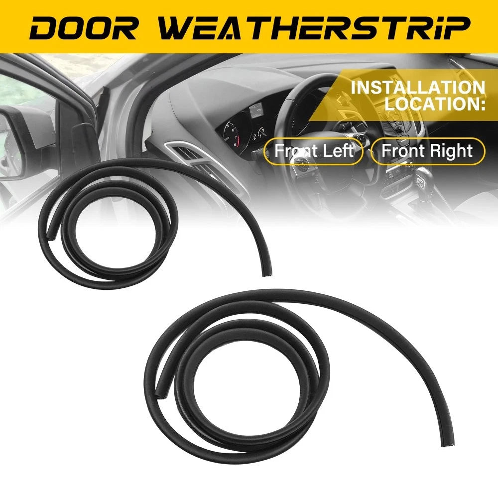 2X Front Door Weatherstrip Rubber Seal for Ford Focus (2012–2018)