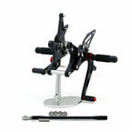 Rearsets Footpegs Pedals for Kawasaki ZX-6R Ninja (2009–2020) Blk T9