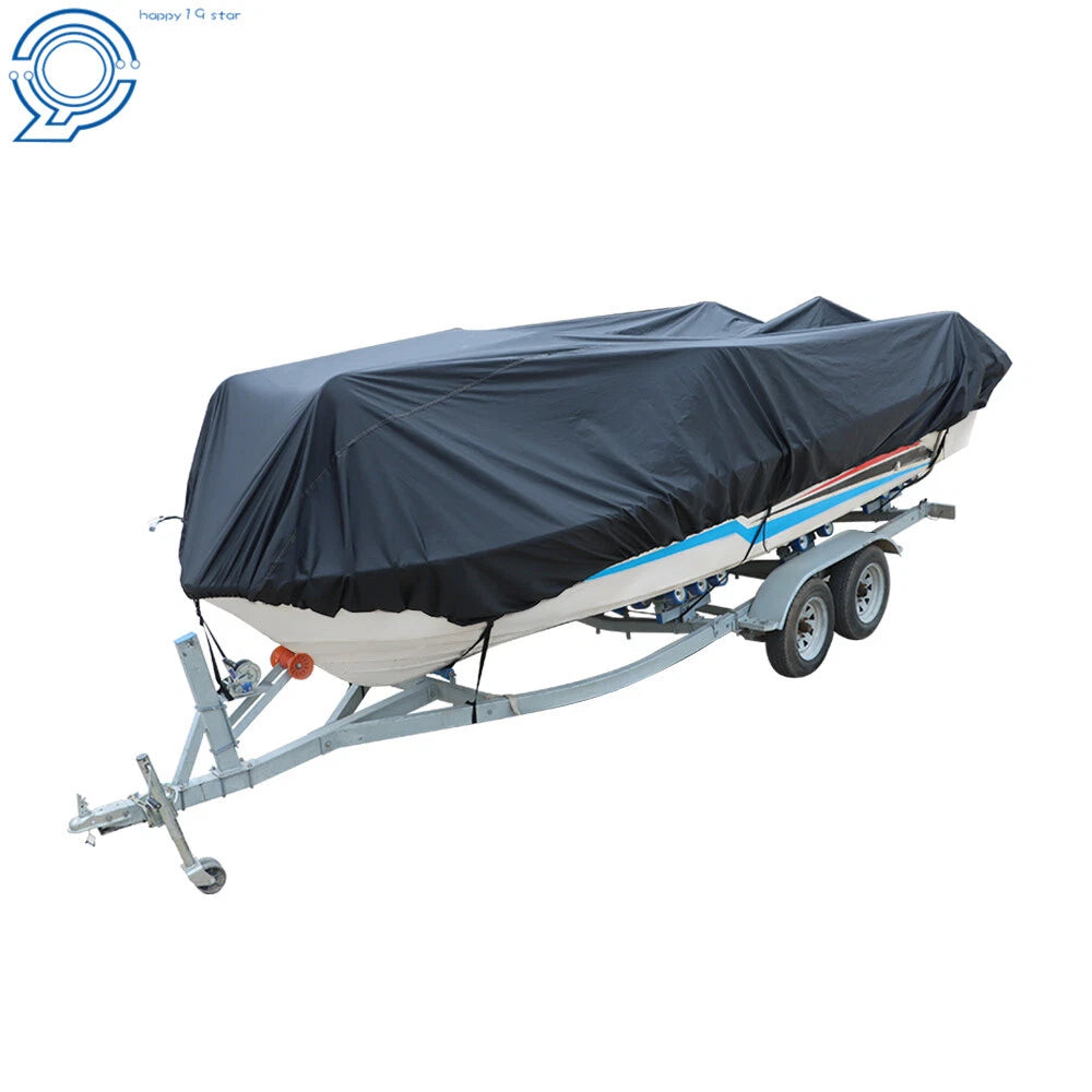 Waterproof Heavy Duty Boat Cover for V-Hull Tri-Hull Runabout (US)