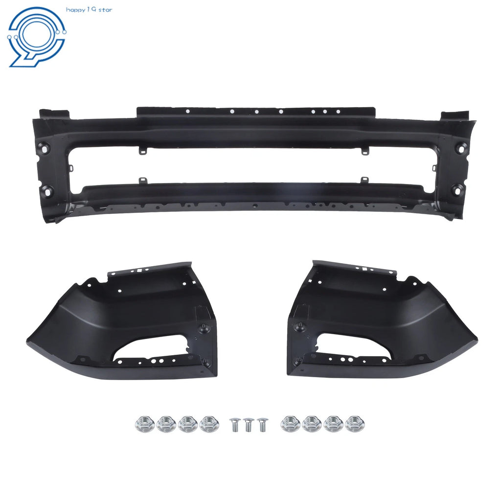 Black Steel Split Front Bumper for Ford F250 F350 (2020–2022) with Fog Light Holes