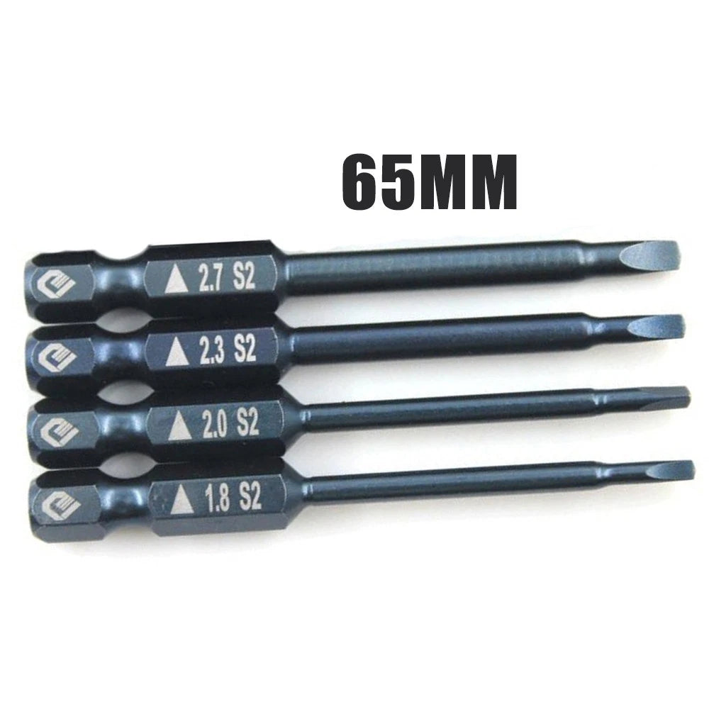 Set of 4 Triangle Electric Magnetic Screwdriver Bits 65mm 1/4 Hex Shank
