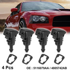 Set of 4 Front Windshield Washer Nozzles for Dodge Ram Chrysler 5113049AA