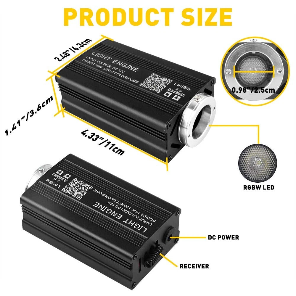 Fiber Optic RGB Star Light Kit for Car Headliner (Universal)