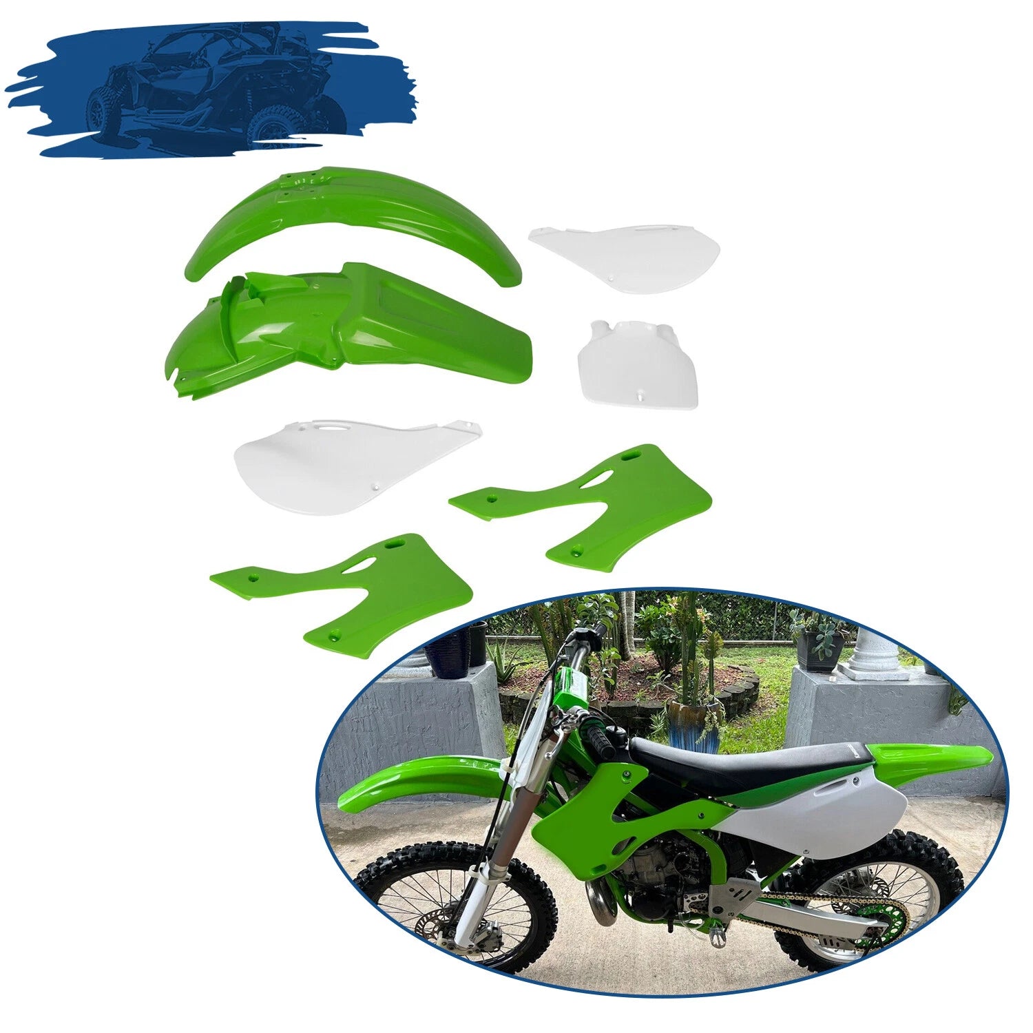 Plastic Fairing Bodywork Kit for Kawasaki KX125 KX250 (1999–2002)