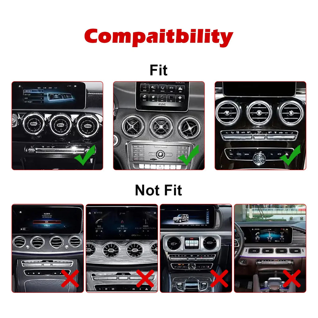 AC Air Outlet Vent Front Side Rings Trim for Mercedes-Benz A B CLA GLA (2013-2019)