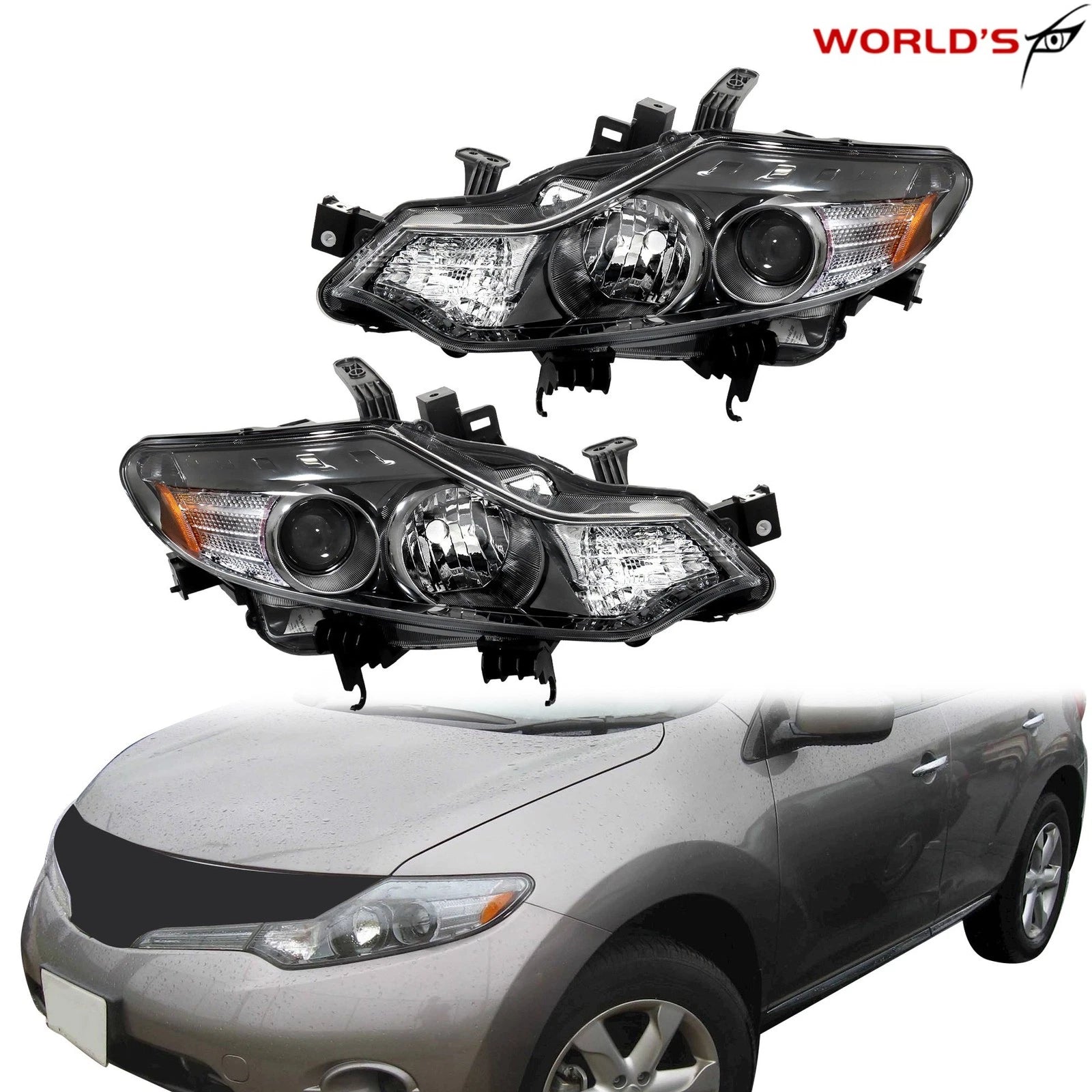 Set of 2 Halogen Headlights for Nissan Murano (2009–2014)