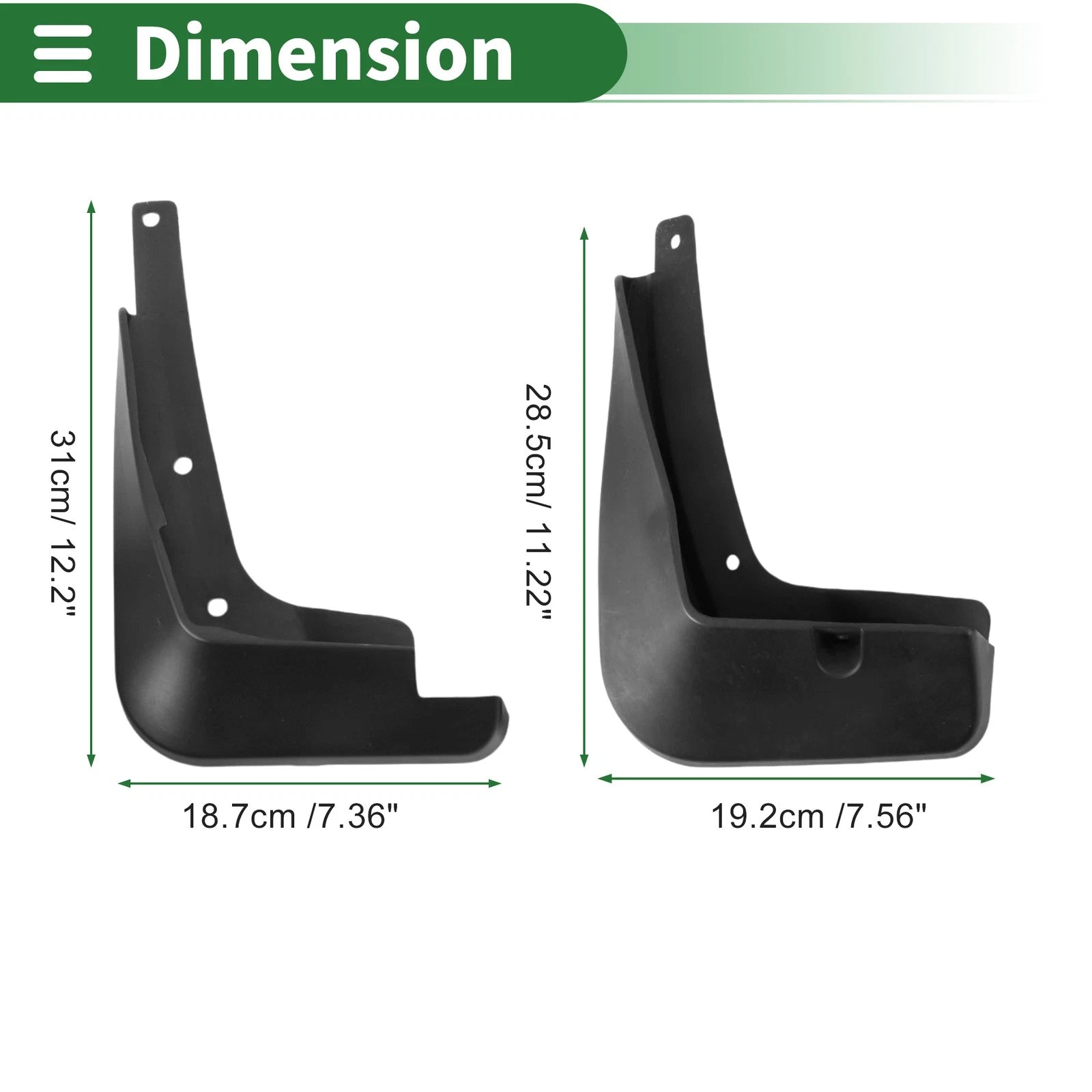 Mud Flaps Splash Guards for Chevrolet Cavalier (2016–2018) W/ Mounts