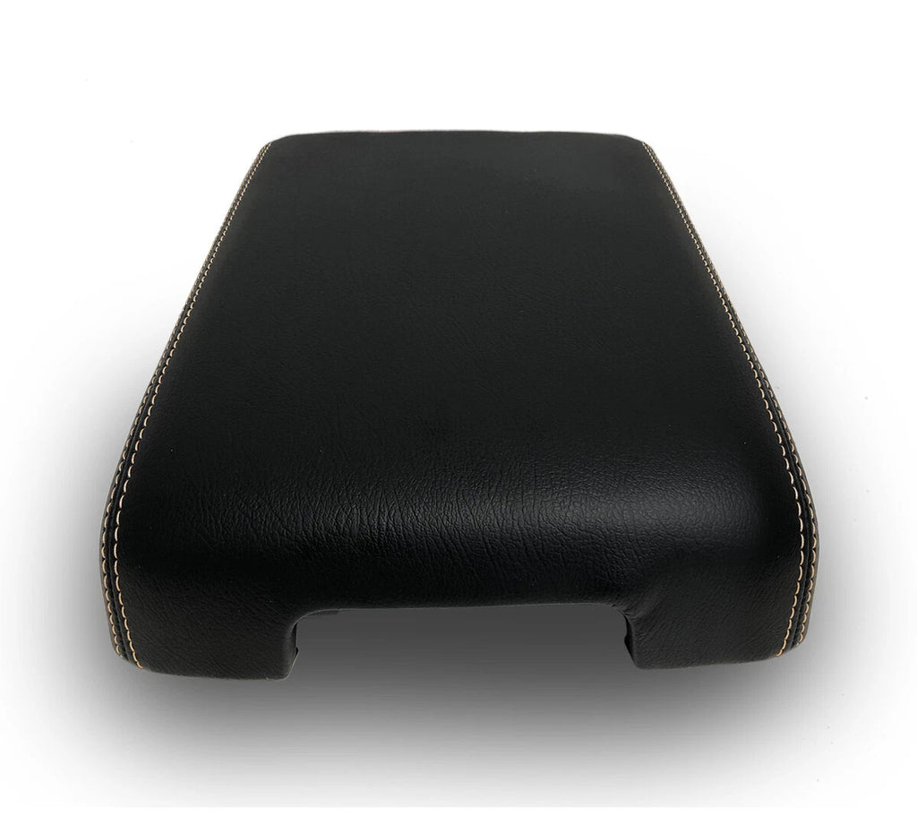 Leather Console Lid Armrest Cover for Infiniti QX60 (2014–2020) Beige Stitch