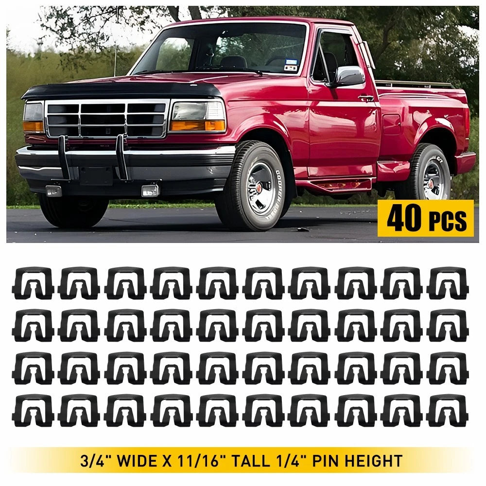 40X Trim Molding Clips for Ford Windshield & Rear Window (1964–1993) #C5ZZ6543413-B