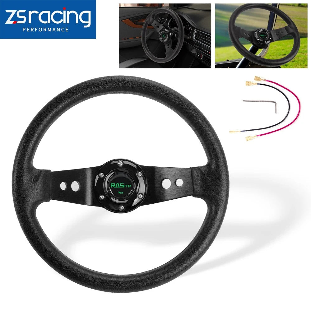 Flat Dish Racing Steering Wheel 6 Hole for Universal Fit (12.5"/320mm)